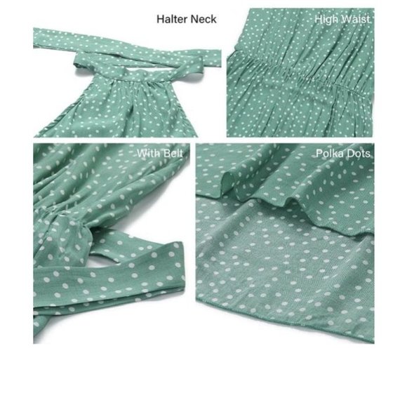 PRETTYGARDEN Halter Neck Belted Maxi Dress S - Picture 5 of 5